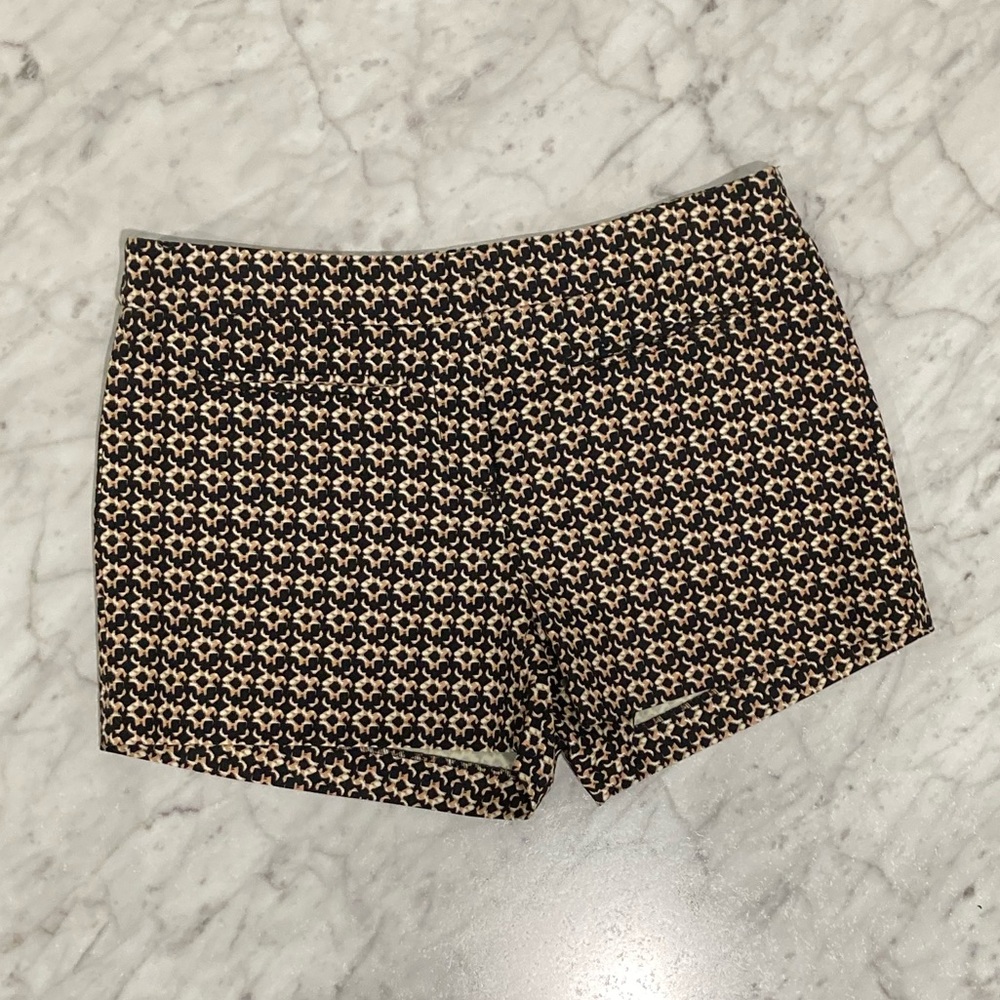 Cynthia Rowley Black Gold Pattern Dressy Faux Pocket Shorts Size 2
